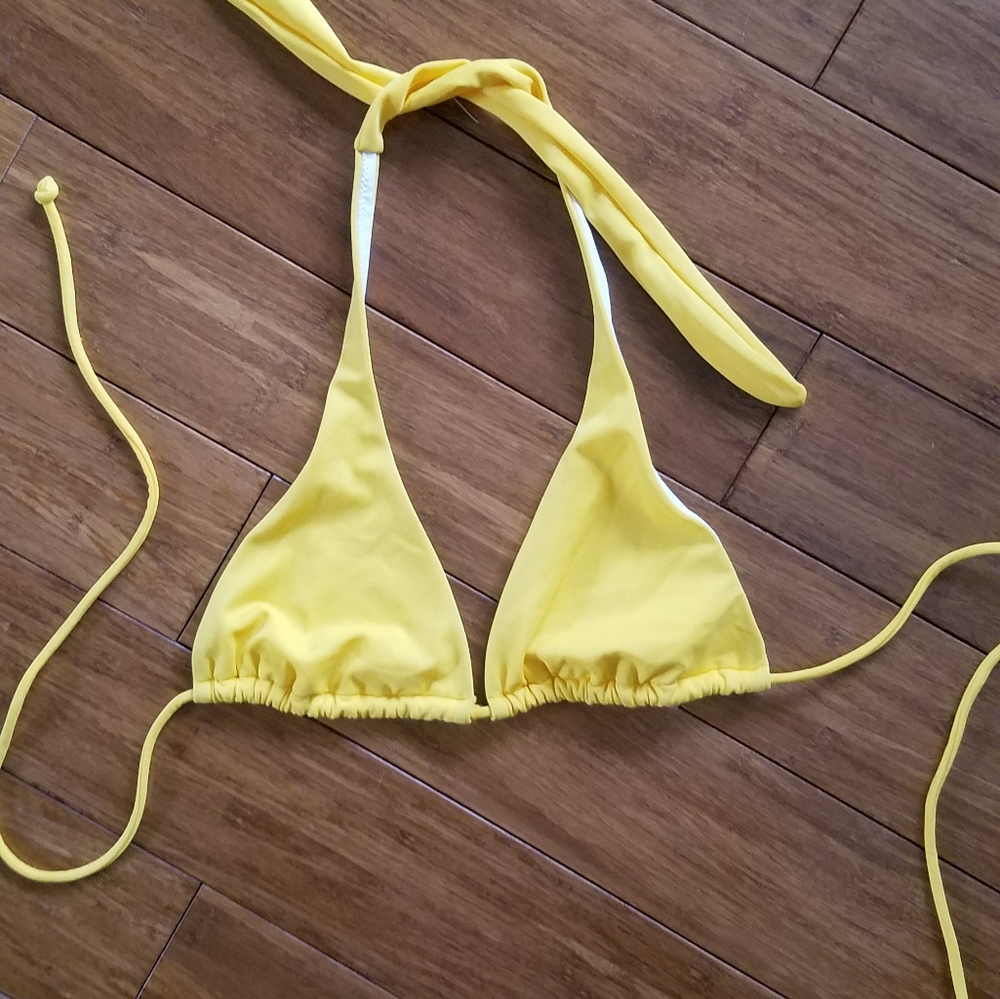 Victoria's Secret yellow triangle bikini top